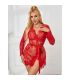 SUBBLIME 953782 CAMISaN DE ENCAJE TANGA ROJO L XL