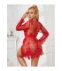 SUBBLIME 953782 CAMISaN DE ENCAJE TANGA ROJO L XL