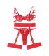 SUBBLIME 954338 SUJETADOR TANGA LIGUEROS ESTAMPADO DE CORAZONES ROJO L XL