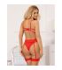 SUBBLIME 954338 SUJETADOR TANGA LIGUEROS ESTAMPADO DE CORAZONES ROJO L XL