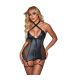 SUBBLIME 954451 VESTIDO SEXY DE REJILLA CUERO NEGRO L XL