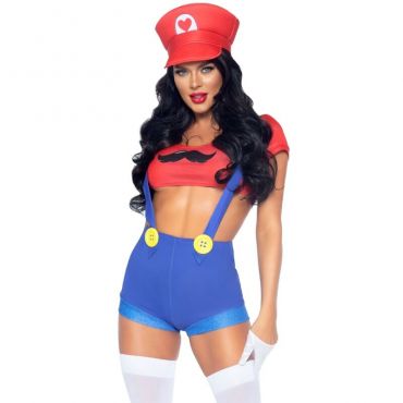 LEG AVENUE DISFRAZ SEXY MARIO BROS ROJO AZUL S