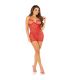 LEG AVENUE MINIVESTIDO DE REJILLA CON ESTAMPADOS DE CORAZONES ROJO TALLA aNICA