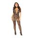 LEG AVENUE BODYSTOCKING CROTCHLESS DE REJILLA NEGRO TALLA aNICA