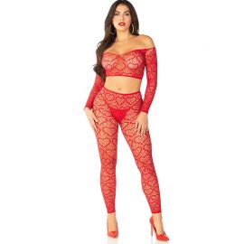 LEG AVENUE CROP TOP MEDIAS ROJO TALLA aNICA