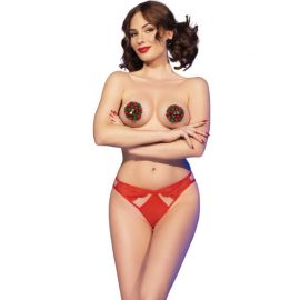 CHILIROSE CR 4839 SET NAVIDEaO PEZONERAS PANTIES ROJO S M