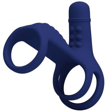 PRETTY LOVE ELISH ANILLO VIBRADOR CON EXTENSIaN AZUL