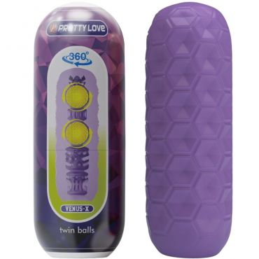 PRETTY LOVE TWIN BALLS MASTURBADOR MASCULINO MORADO