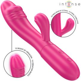 INTENSE IVY VIBRADOR FLEXIBLE 10 VIBRACIONES CON LENGUA ESTIMULADORA ROSA