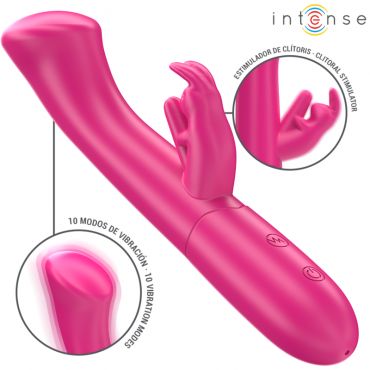 INTENSE JULIETA VIBRADOR RABBIT 186 CM 10 VIBRACIONES ROSA