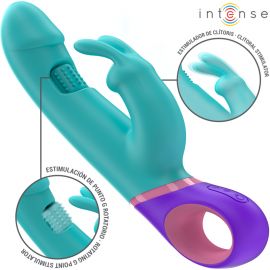 INTENSE MaNICA VIBRADOR RABBIT CON ESTIMULADOR ROTATORIO DEL PUNTO G AZUL