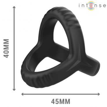 INTENSE CARSON ANILLO DOBLE PARA PENE SILICONA NEGRO MODELO 4