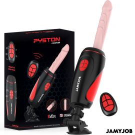 JAMYJOB PYSTON BASE MASTURBADOR AUTOMaTICO CON DILDO CONTROL REMOTO