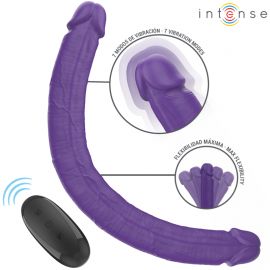 INTENSE GUNTER DILDO DOBLE VIBRADOR 40 CM MORADO CONTROL REMOTO