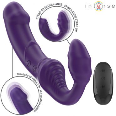 INTENSE JILL VIBRADOR DOBLE 20 CM VIOLETA CONTROL REMOTO