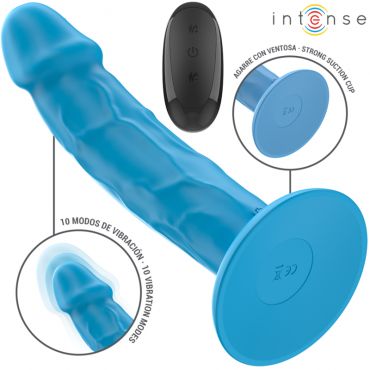 INTENSE PHOEBE VIBRADOR REALaSTICO 10 VIBRACIONES AZUL CONTROL REMOTO