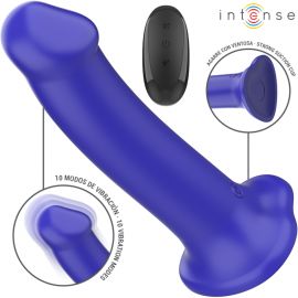 INTENSE VICTORIA VIBRADOR CON VENTOSA 10 VIBRACIONES AZUL OSCURO CONTROL REMOTO