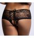 QUEEN LINGERIE PANTIES DE ENCAJE FLORAL ABERTURA TRASERA S M